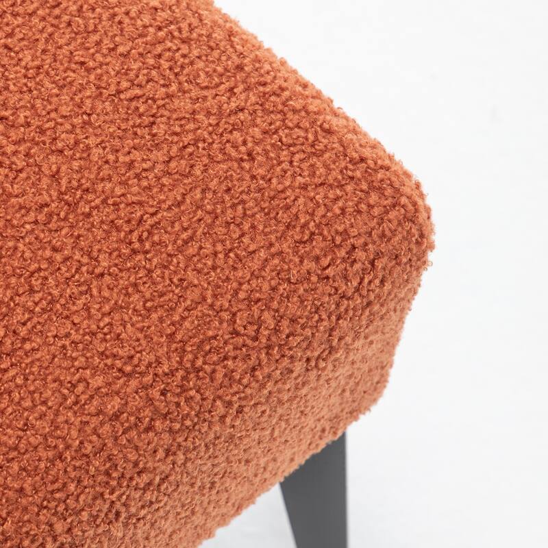 SEYNAR Modern Armless Faux Sherpa Accent Chair with Metal Legs Set of 2