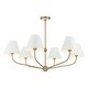 preview thumbnail 1 of 3, Xavier 6 Light Vibrant Gold + White Chandelier