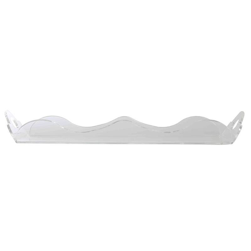 Cortesi Home Zircon Decorative Acrylic Tray with Handles - Clear