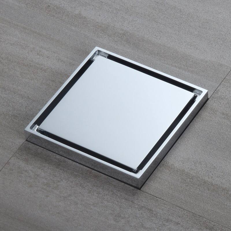 chrome 4 inch brass material shower drain with ABS base - 4 x 4
