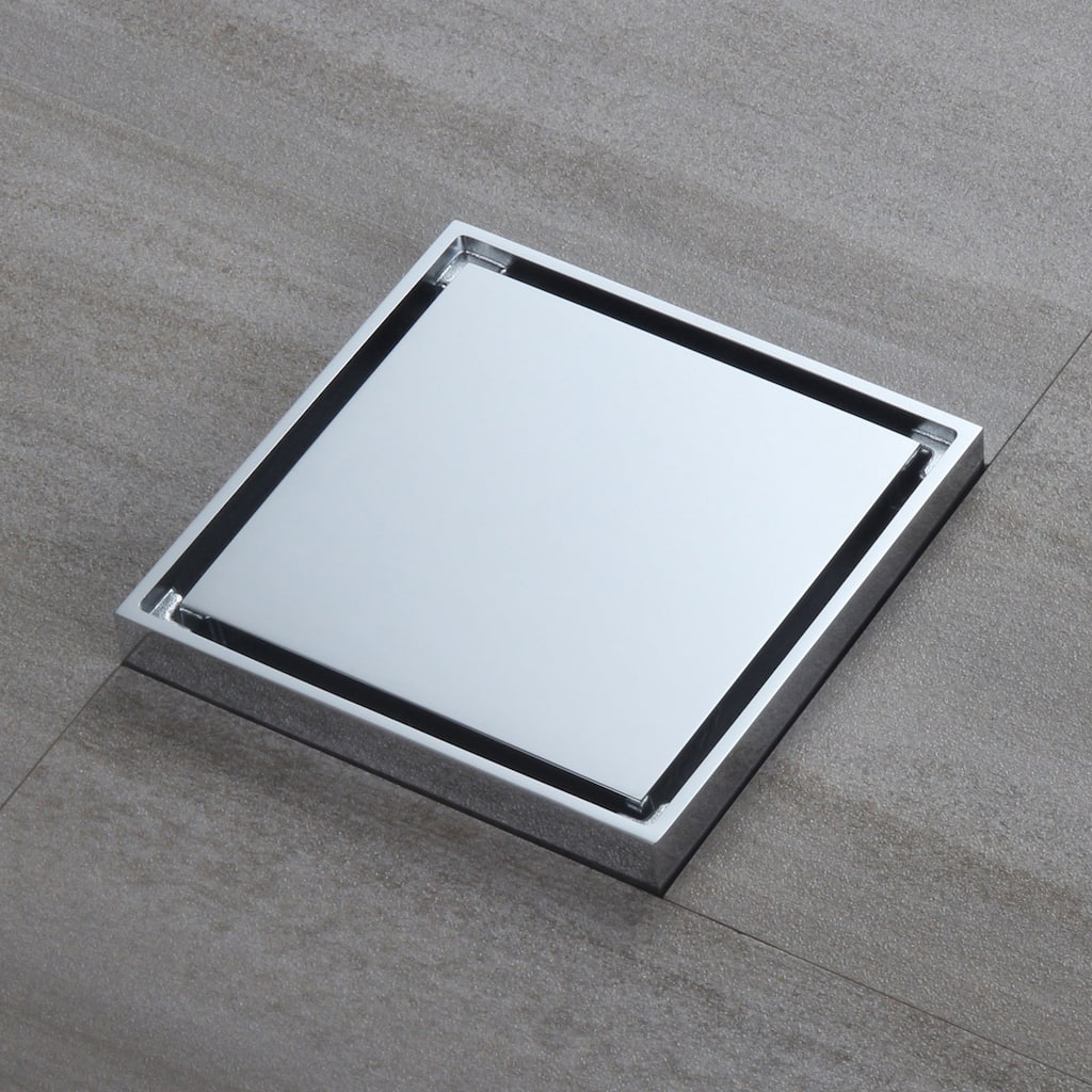 chrome 4 inch brass material shower drain with ABS base - 4 x 4