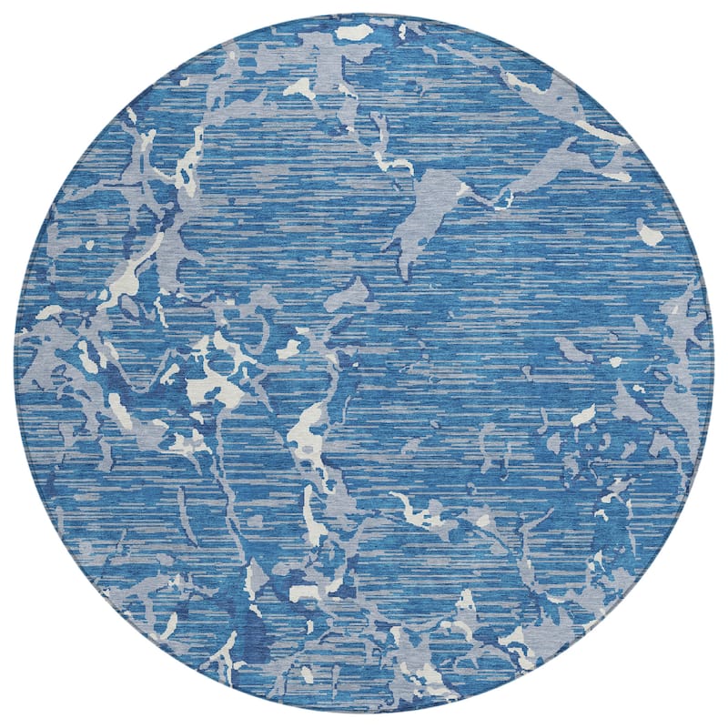 Machine Washable Indoor/ Outdoor Abstract Camo Chantille Rug