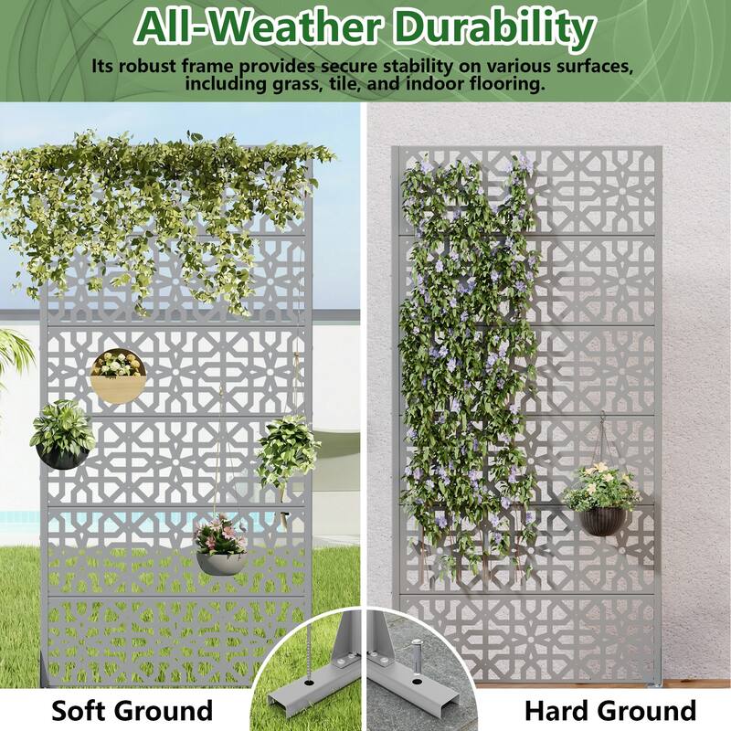 Dovelina 72'' x 47'' Privacy Metal Screen Fence Panel