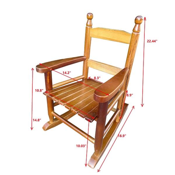 dimension image slide 3 of 7, Sturdy Rocking Chair Indoor and Outdoor -Suitable For Kids - 14.2” L x 18.9” W x 22.44” H
