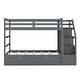 preview thumbnail 3 of 10, Twin Over Twin Bunk Bed With Twin Trundle and 3 Storage Stairs for Kids