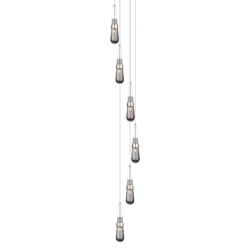 Innovations Lighting 116-452-1P-21-15 Milan Pendant Milan 6 Light 15" - Polished Nickel / Light Smoke