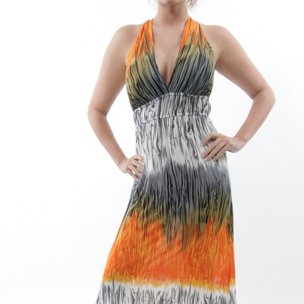 plunge neck maxi dress