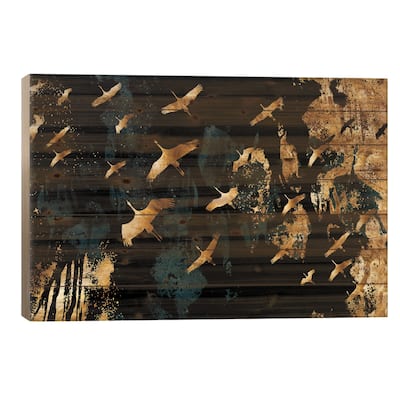 Magical Passes Over Forestry Abyss Print On Wood by Daphne Horev - Multi-Color