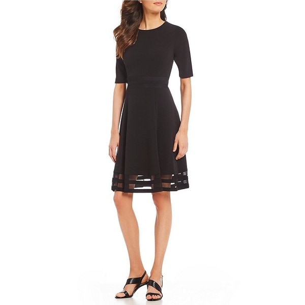 calvin klein black short sleeve dress