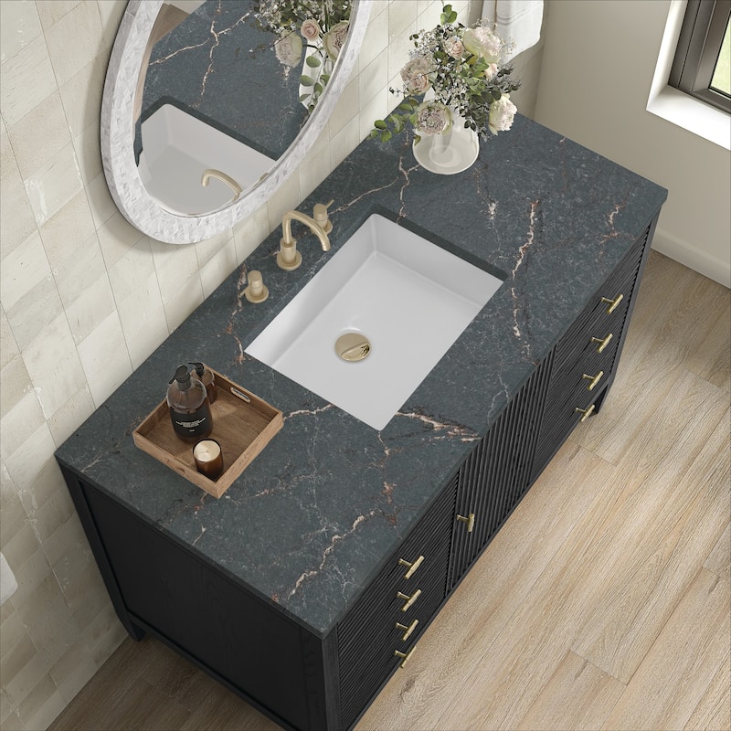James Martin Vanities 485-V48-3PBL Myrrin 48" Single Basin Wood Vanity