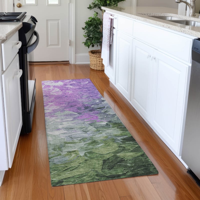 Premium Washable Super Soft Modern Current Mayfield Rug - Purple - 2'3" x 7'6"