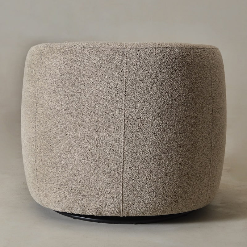 KINWELL 34" Sherpa Swivel Accent Chair Boucle Upholstered Armchair