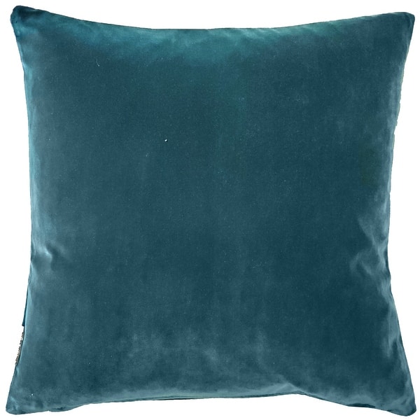 Pillow Decor Castello Soft Velvet Throw Pillows (3 Sizes, 18 Colors) - 20" x 20" - Feather Down - Teal Blue