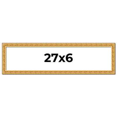 27x6 Frame Gold Real Wood Picture Frame Width 1 inches | Interior