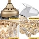 preview thumbnail 20 of 26, 48 in. Indoor Modern Ceiling Fan with Light Gold Retractable Crystal Chandelier Fan with Remote for Kitchen Living Room