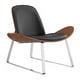preview thumbnail 4 of 20, Corvus Mid-century Walnut Finish Accent Lounge Chair Black