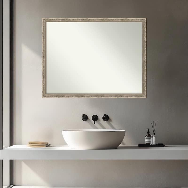 Mila Non-Beveled Wood Framed Bathroom Vanity Wall Mirror
