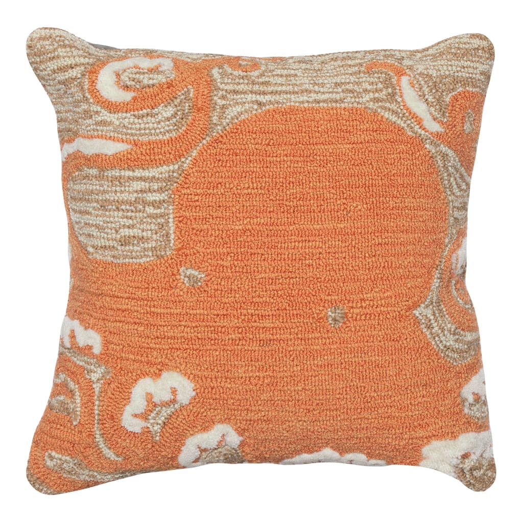 Liora Manne Frontporch Octopus Indoor/Outdoor Pillow Coral 18" Square