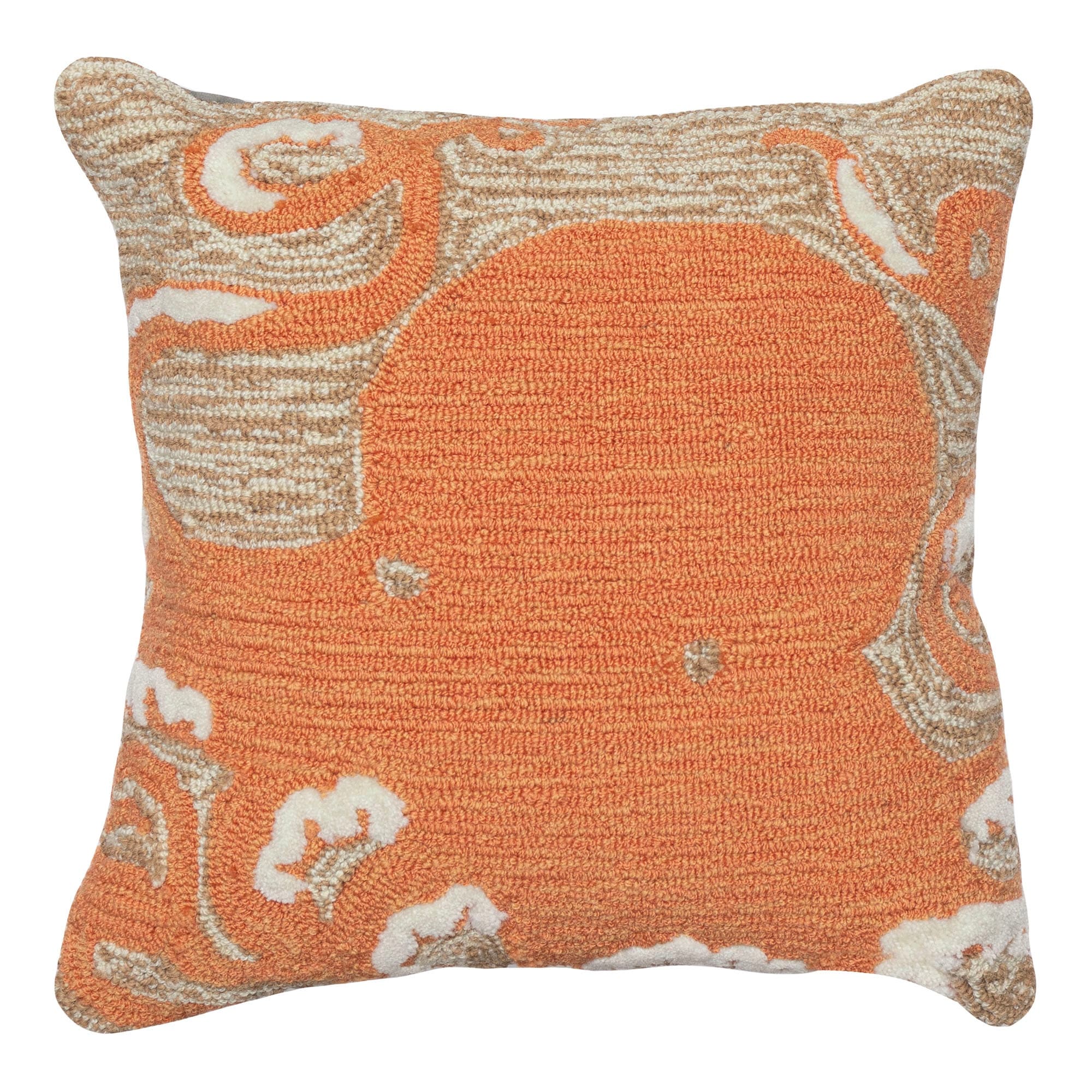 Lush Decor Frontporch Octopus Indoor/Outdoor Pillow Coral 18" Square