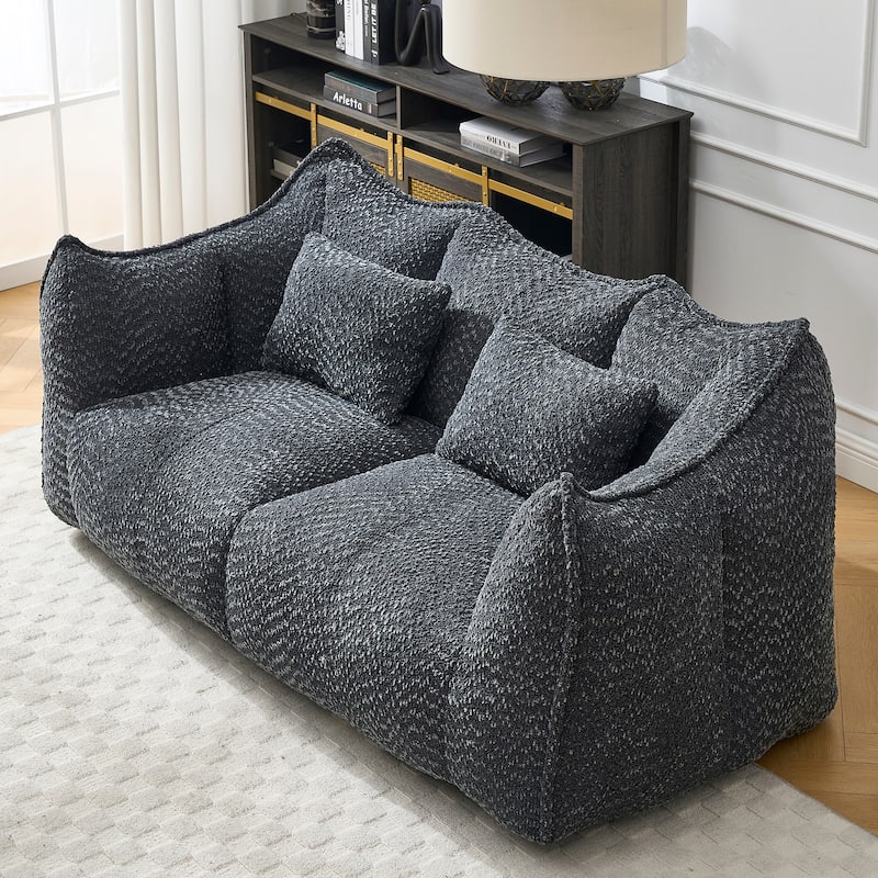 Giant Bean Bag Loveseat Sofa with Armrest for Living Room