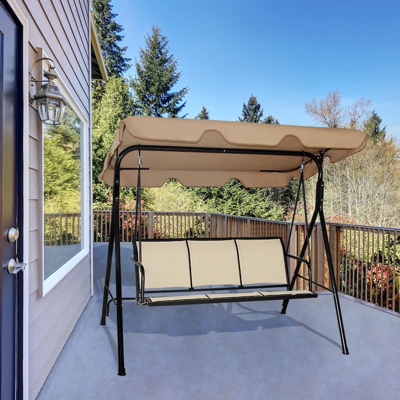 Outdoor Patio Swing Canopy Bench Chair
