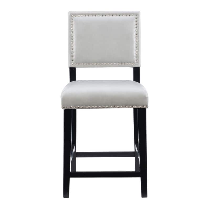 Garrett Faux Leather Dove Grey 24-inch Counter Stool