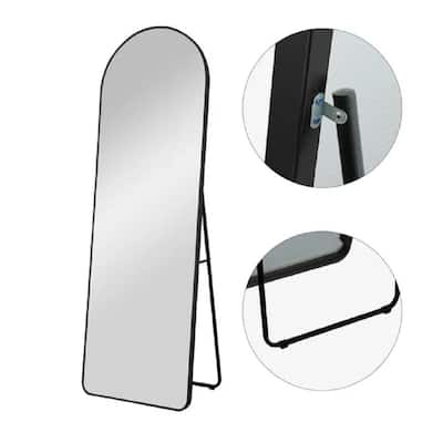 22 in x 65 in Black Modern Floor Mirror