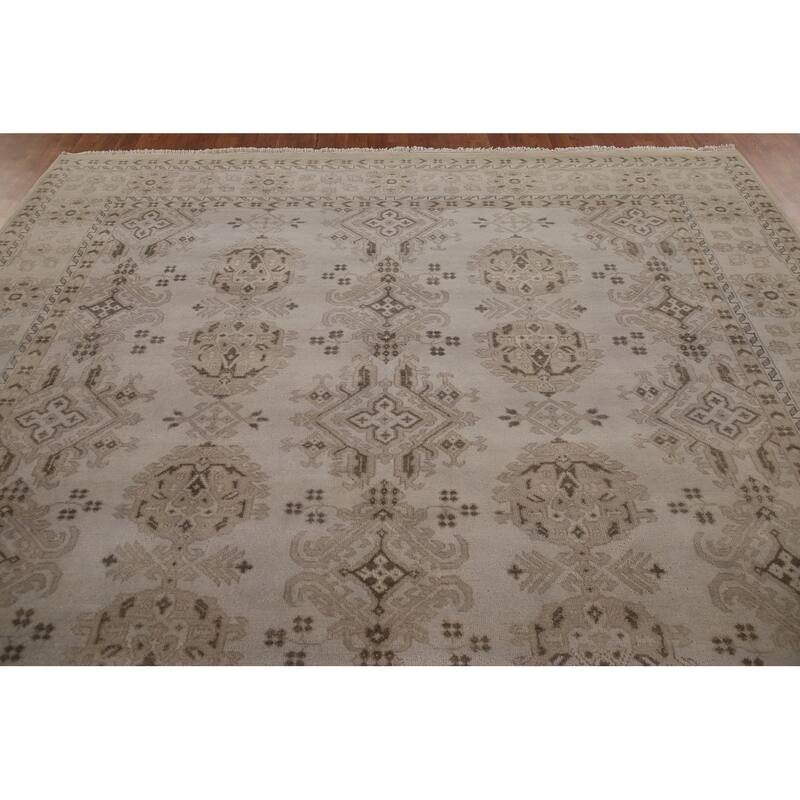 Oushak Oriental Area Rug Handmade Wool Carpet - 8'10"x 12'1"