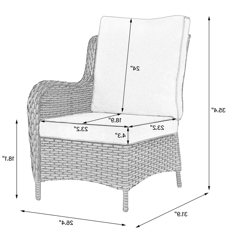 Outdoor 6-Piece Rattan Wicker Sectional Sofa Set With Cushion
