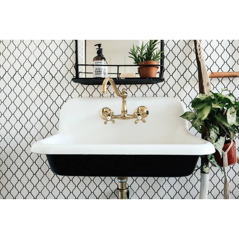 Vintage 6" Adjustable Center Wall Mount Kitchen Faucet