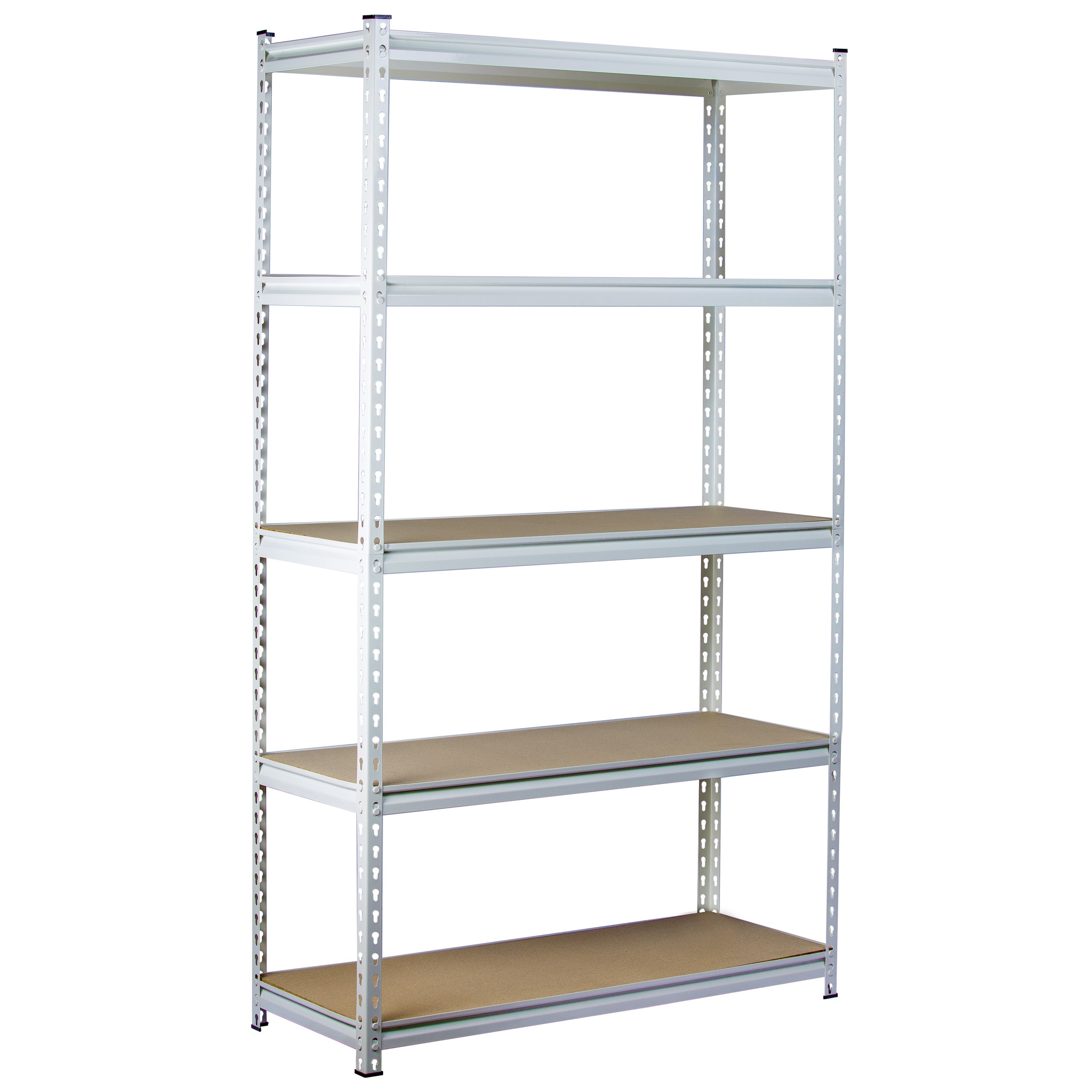 King's Rack 5-Tier White Steel Storage Rack Boltless Shelving Tier Height Adjustable 30" W x 12" D x 60" H.