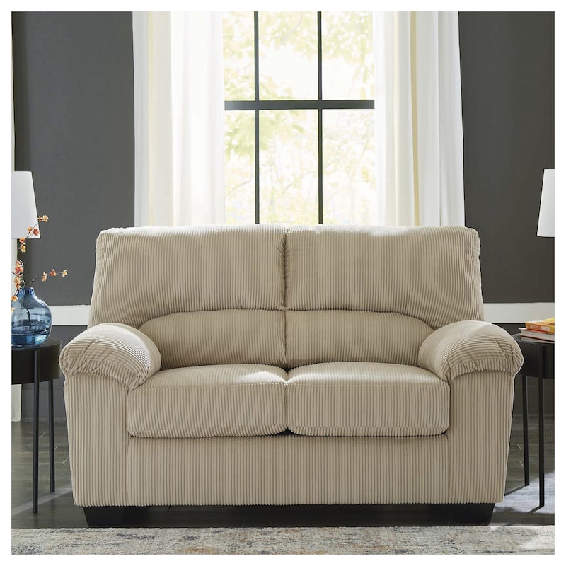 Signature Design by Ashley SimpleJoy Loveseat - 63"W x 38"D x 40"H - Beige