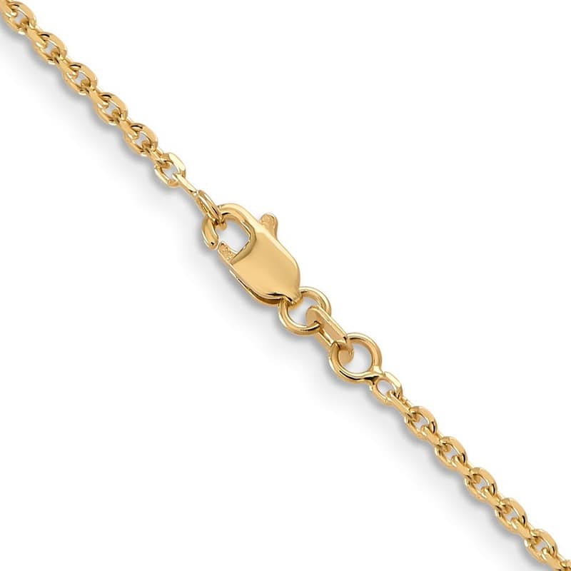 Curata 10k Yellow Gold 1.65mm Diamond Cut Cable Chain Necklace (Lobster)