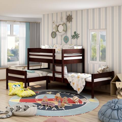 Furniture of America Zend Contemporary Brown Twin 3-piece Bunk Bed Set