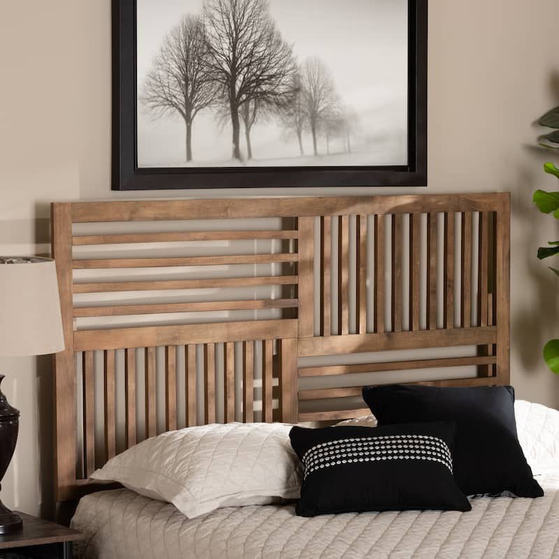 Adler Transitional Ash Walnut Finished Wood Headboard