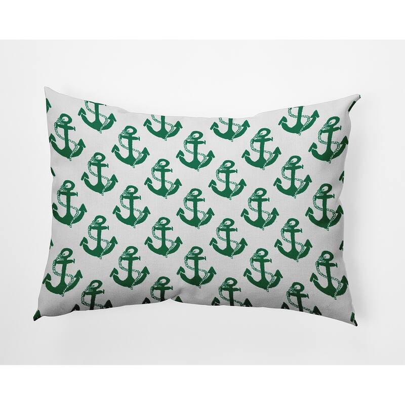 Anchor Pattern Indoor/Outdoor Throw Pillow - True Mint - 14" x 20"