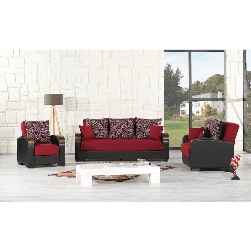 Collection Upholstered Convertible Loveseat With Storage