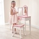 preview thumbnail 7 of 23, Teamson Kids Wooden Play Vanity Set with Tri-Fold Mirror, Storage Drawer and Stool, Kids Dressing Table for Girls Ages 3-5