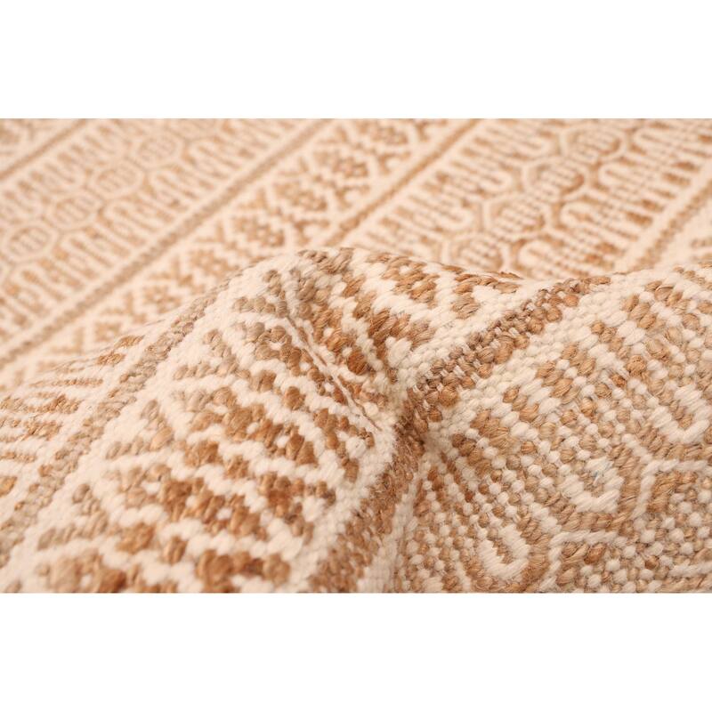 ECARPETGALLERY Flat-Weave Nevada Cream Kilim - 5'3 x 7'4