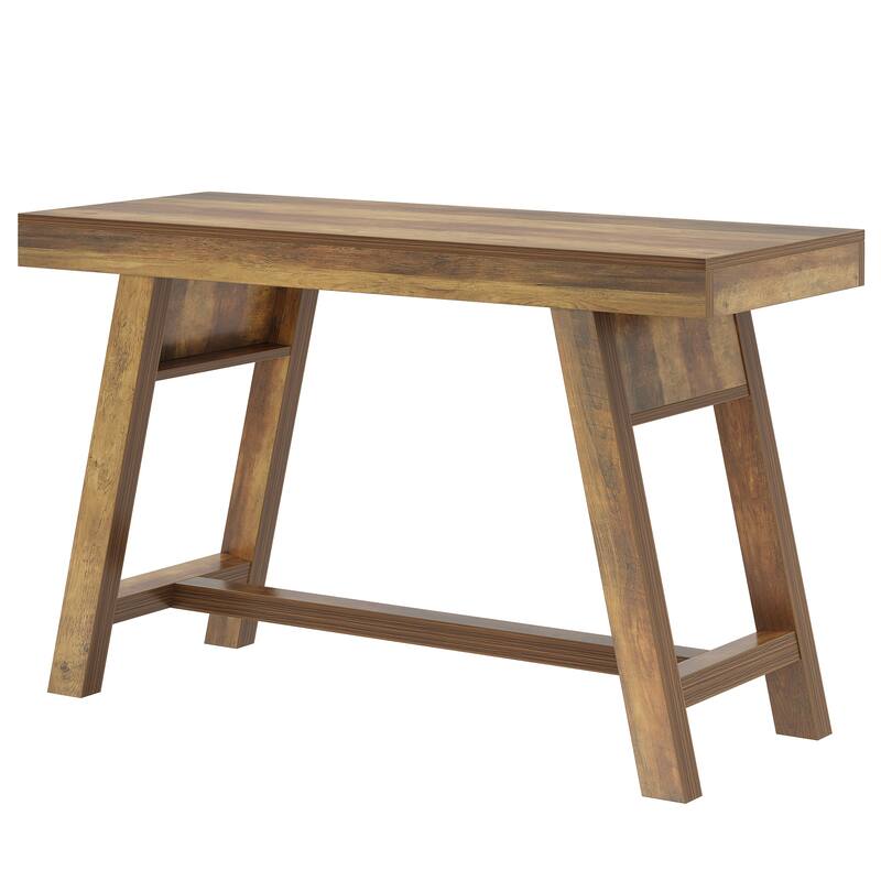 55'' Bar Table Rectangular Home Bar Unit with Stable Trestle Legs