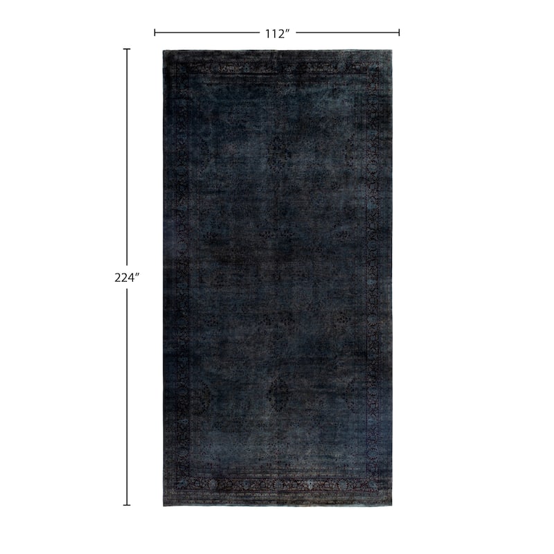 Overdyed One-of-a-Kind Hand-Knotted Area Rug - Gray - 9' 4" x 18' 8"