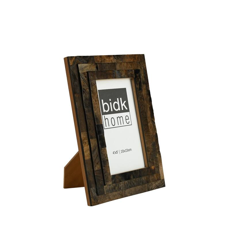 Step Horn Rectangular Picture Frame - for 4" x 6" Photo - Black