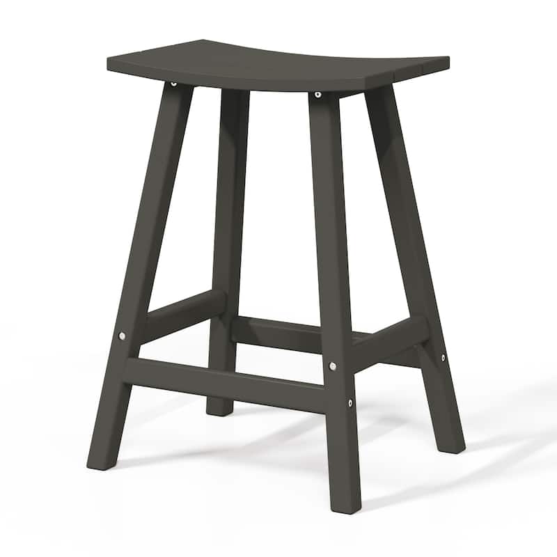 Laguna Hdpe All Weather Outdoor Patio 24" Saddle Seat Counter Stool