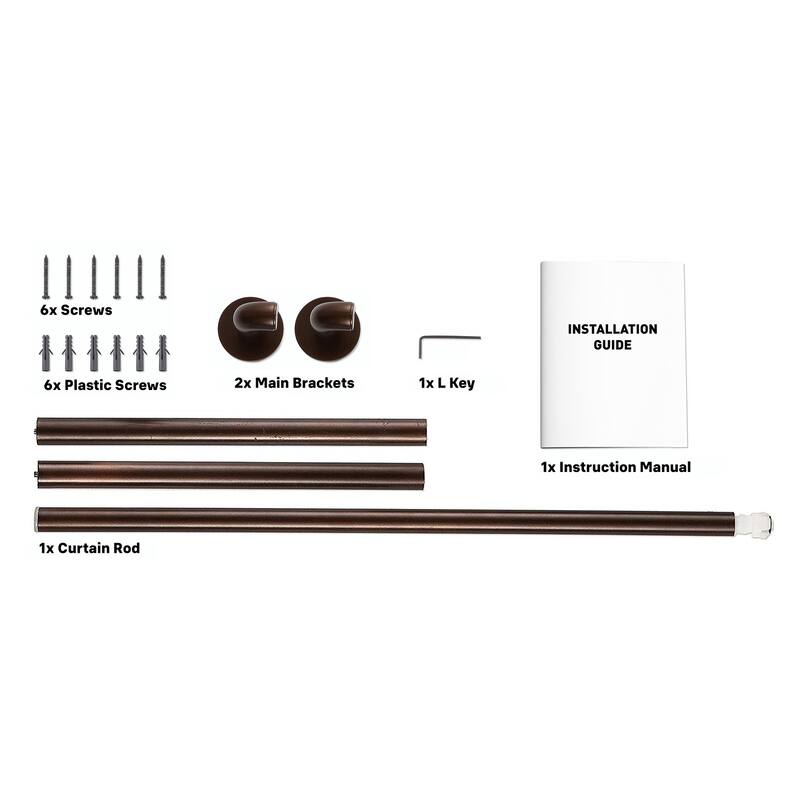 HLC.ME Wrap Around Room Darkening Grommet Curtain Rod - Adjustable Curtain Rod - Sturdy Rustproof Pipe 1" Diameter