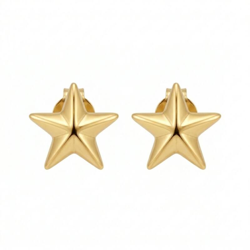 Fremada 10k Yellow Gold Minimalist Star Stud Earrings