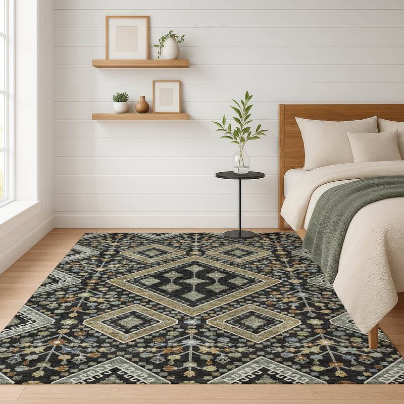 Machine Washable Indoor/ Outdoor Boho Milli Chantille Rug