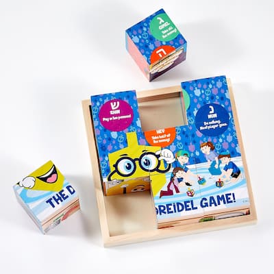 6 in 1 Wooden Block Hanukkah Puzzle - 6.75"