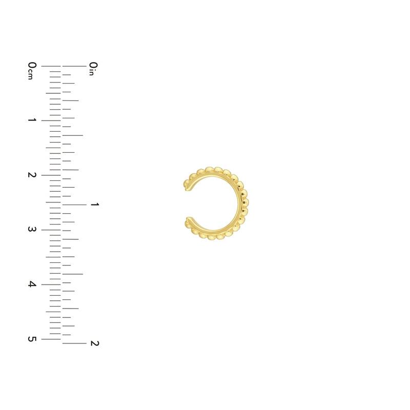 Curata 14k Yellow Gold Bead Design Cuff Earrings