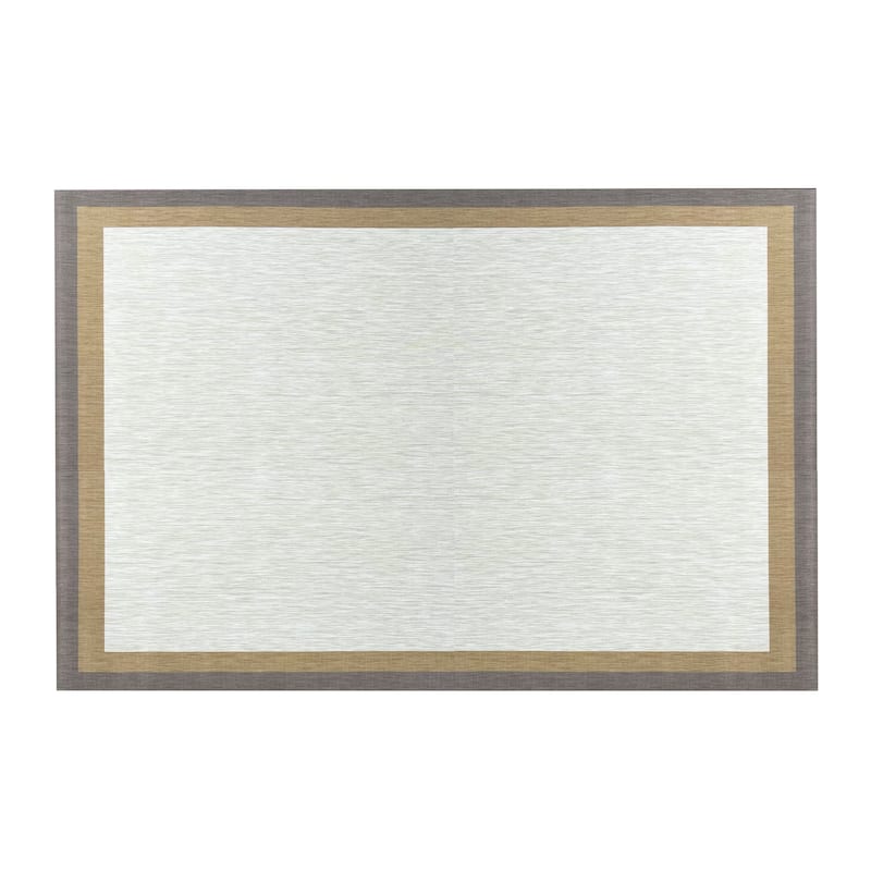 Casahola Woven Vinyl Home Kitchen Floor Mat Waterproof Area Rug for Indoor/Outdoor - 4' X 6' - Aspen Beige