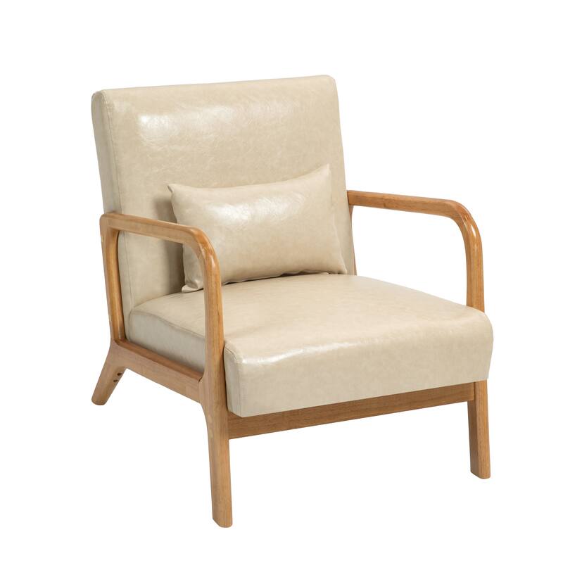 2 Set Mid Century ModernUpholstered Accent Chairs Armchair with Pillow